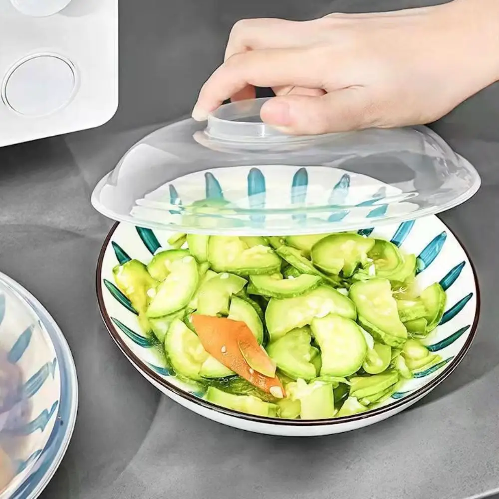 Pan Lid Fresh-keeping Microwave Food Cover Transparent Anti-dust Splatter Guard Cover Plastic Heat-resistant Bowl Cover Home