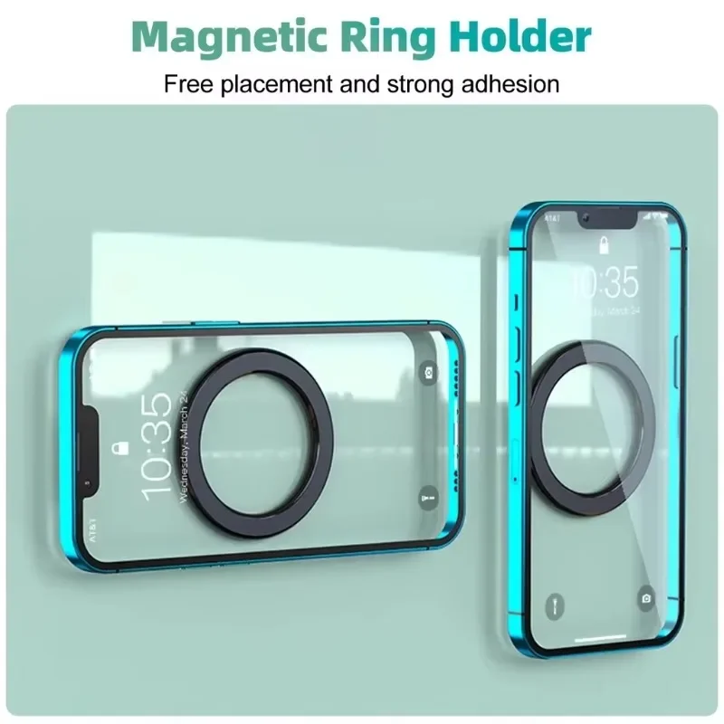 For Magsafe Strong Magnetic Ring Phone Holder Stands Adhesive Magnet Wall Cell Phone Mount Car Dashboard Mount for IPhone view 2