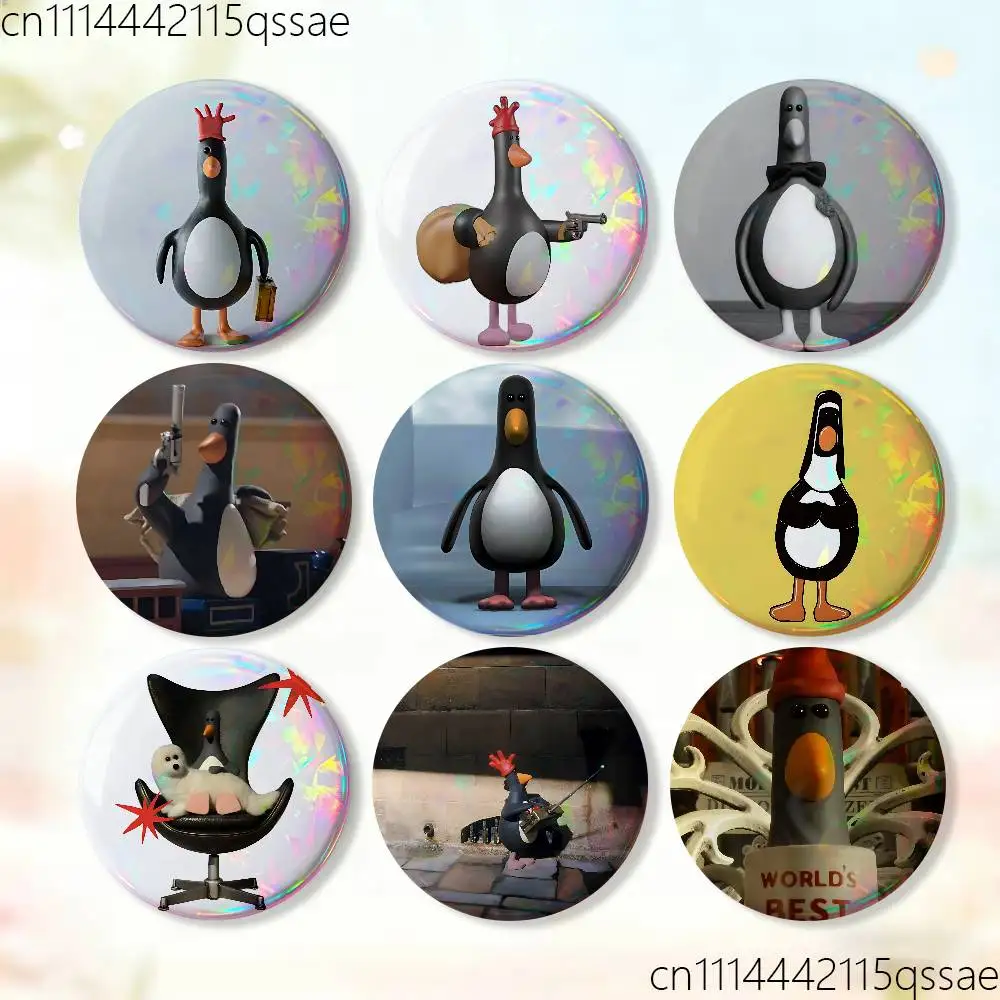 Cold-faced Feathers McGraw Badges Button Round Creative Pin Brooch Badge Bag Decor Accessories Fans Collect Friends Gifts