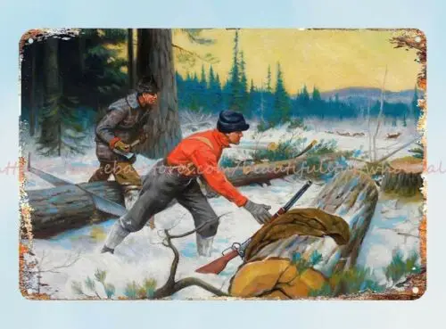 Loggers at Work by Philip Goodwin metal tin sign indoor wall  plaque