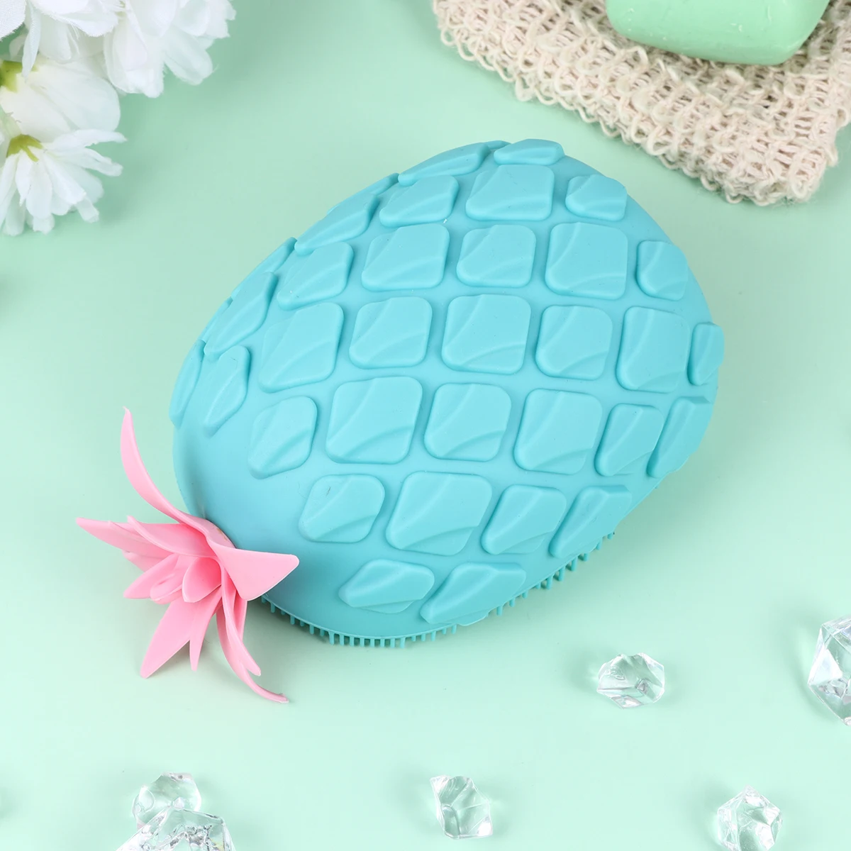 

1Pcs Silicone Bath Brush Cartoon Pineapple Shape Easy Grip Body Shower Scrubber Produce Soap Bubbles Durable Ergonomic Design