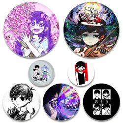 Omori Sunny and Mewo Tinplate Brooch Creative Clothes Backpack Jewelry Accessories Cartoon Funny Round Button Pins Enamel Badge