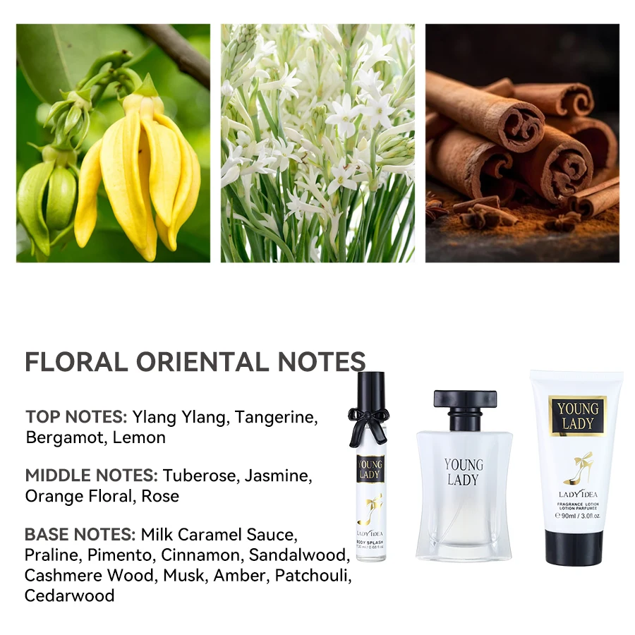 여성용 향수 여행 세트 3종 - 향수, 바디 미스트, 바디 로션 - 신선한 꽃향기 과일향 바닐라 스프레이 그녀를 위한 이상적인 선물