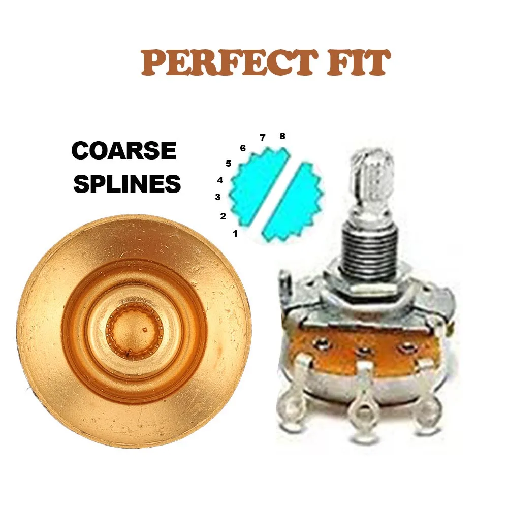 2pcs Electric Guitar Knobs Crown Top Hat Speed Volume Tone Control Knurled Knob for Les Paul Style Guitar Parts Replacement