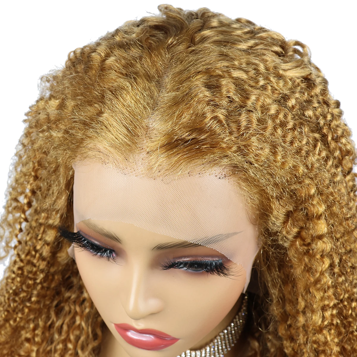 Miss Rola Kinky Curly Lace Front Wigs Brazilian #27 13x4 Lace Front Human Hair Wigs Remy Blonde Kinky Cury Lace Front Wigs