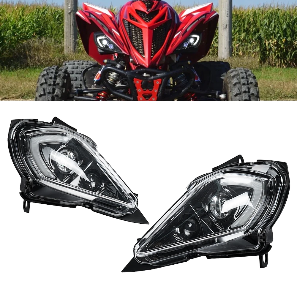 KEMIMOTO ATV Headlights for Yamaha Raptor 700 700R 350 250 YFZ 450R 450X Wolverine 450 350 Lights Trim Covers 5TG-84166-01-00