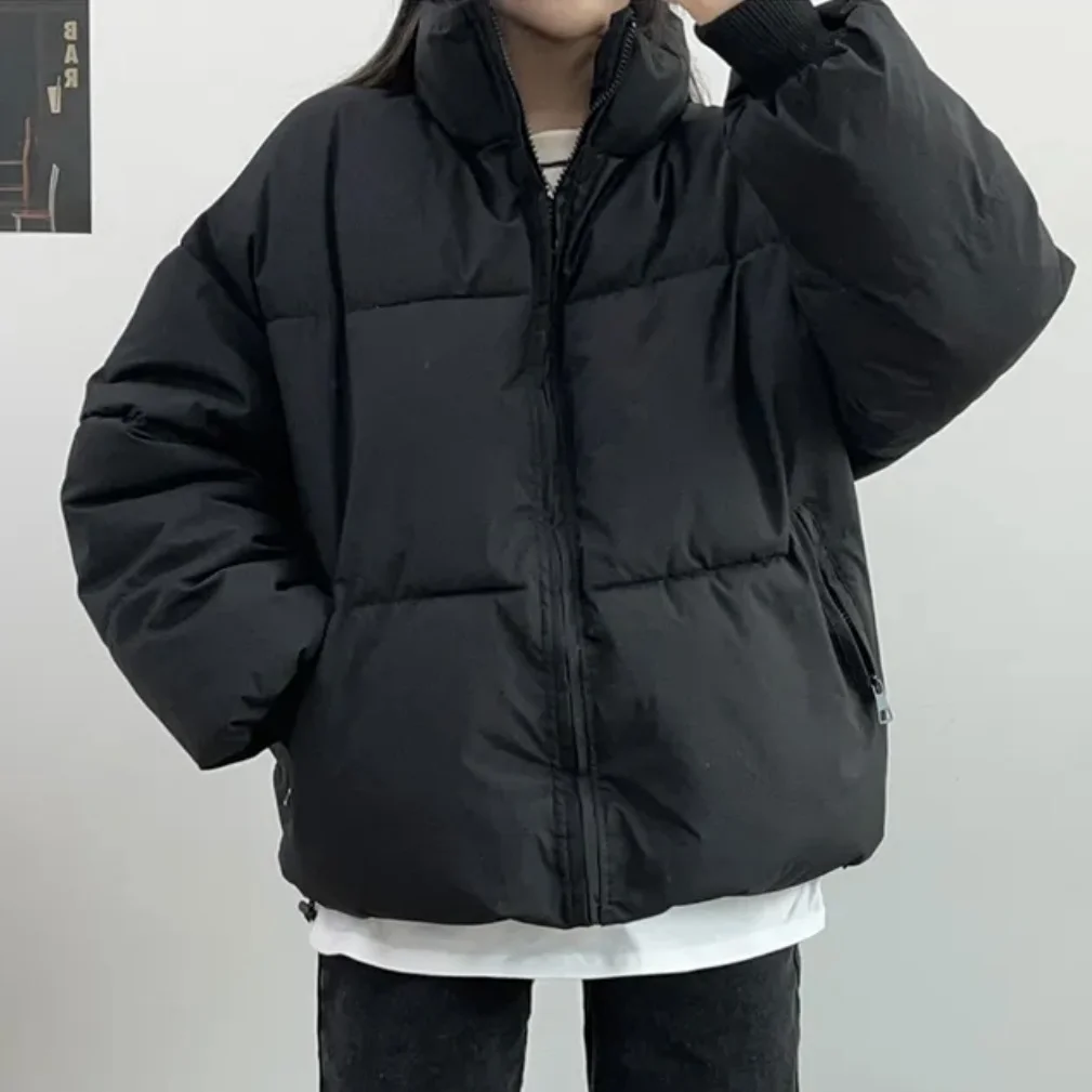 

Женское шикарное зимнее свободное пуховое пальто с воротником-стойкой Thiened Faion Верхняя одежда Топ Bread Sle Long Sve Хлопковое пальто