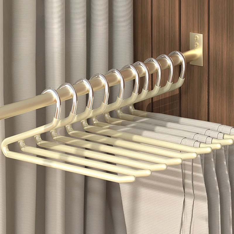 5/10pcs Goose Type Dip Plastic Pants Rack Wardrobe Dormitory Telescopic Z Type Clothes Rack Save Space Storage Pants Rack