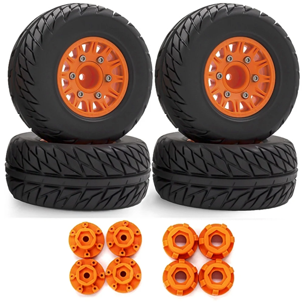 4Pcs 1/8 1/10 Short Course Truck Tire Tyre Wheel 12&14&17mm Hex for Traxxas Arrma Tamiya HSP HPI Kyosho Hobao RC Car,1