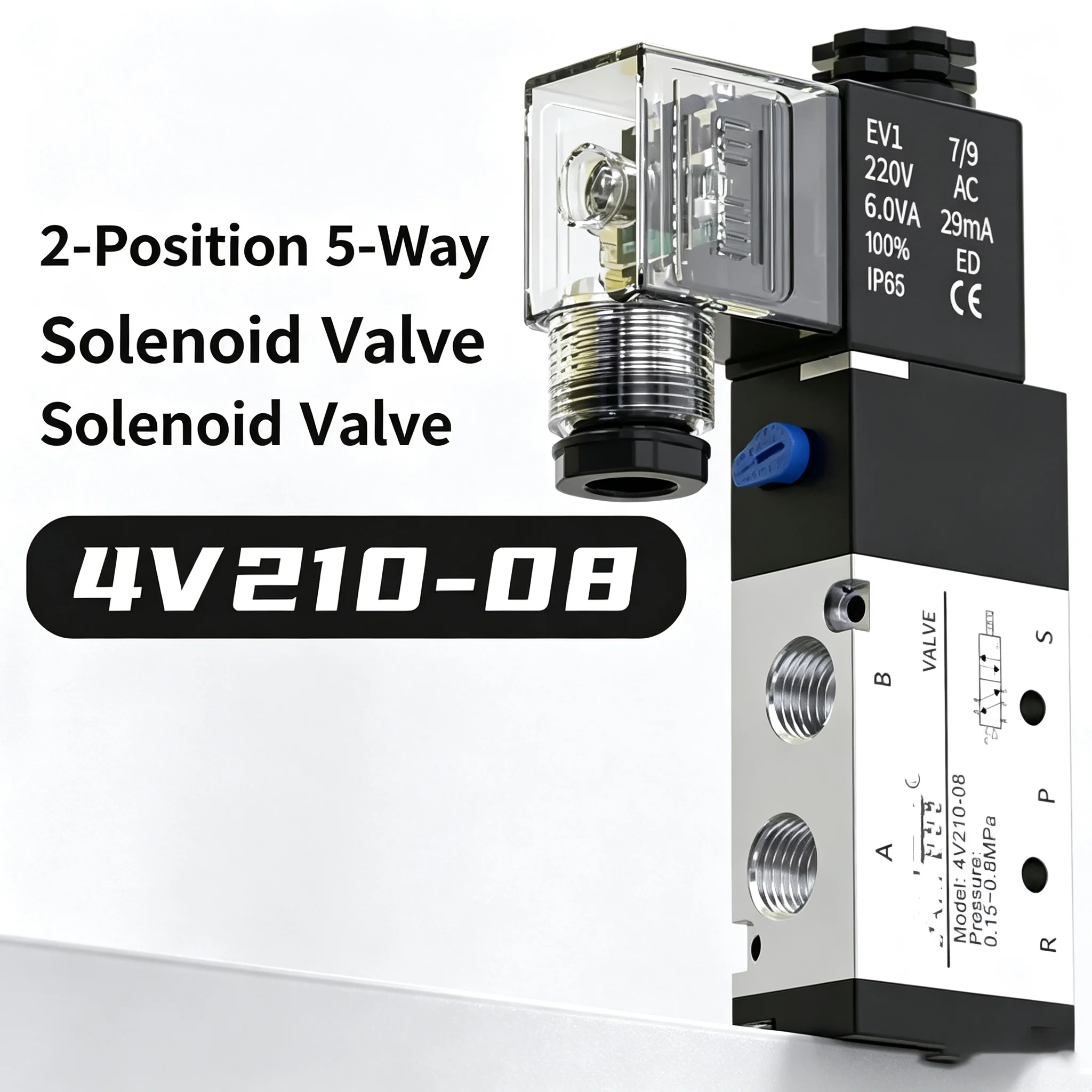 4v210-08 Better Quality Pneumatic Electric Solenoid Valve Directional Control Air Magnetic Valve 12V 24V 220V 4v210