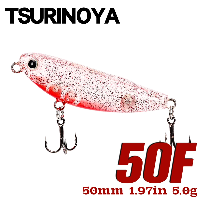 TSURINOYA Topwater Fishing Lure DW62 Floating Pencil Hard Bait 50mm 5g Mini Pencil Artificial Hard Baits Bass Trout Pike Wobbler