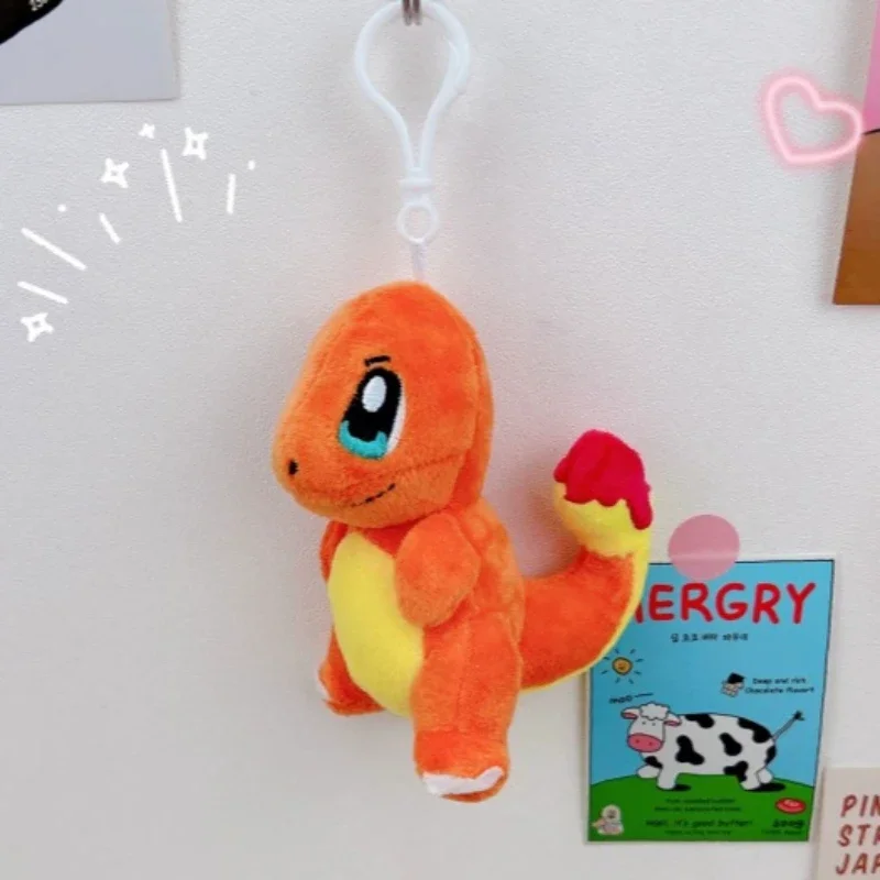 Pendentif en peluche Pokemon Pikachu 10cm, Charmander Bulbasaur écureuil, poupées en peluche, porte-clés pour sac à dos, cadeaux d'anniversaire pour garçons