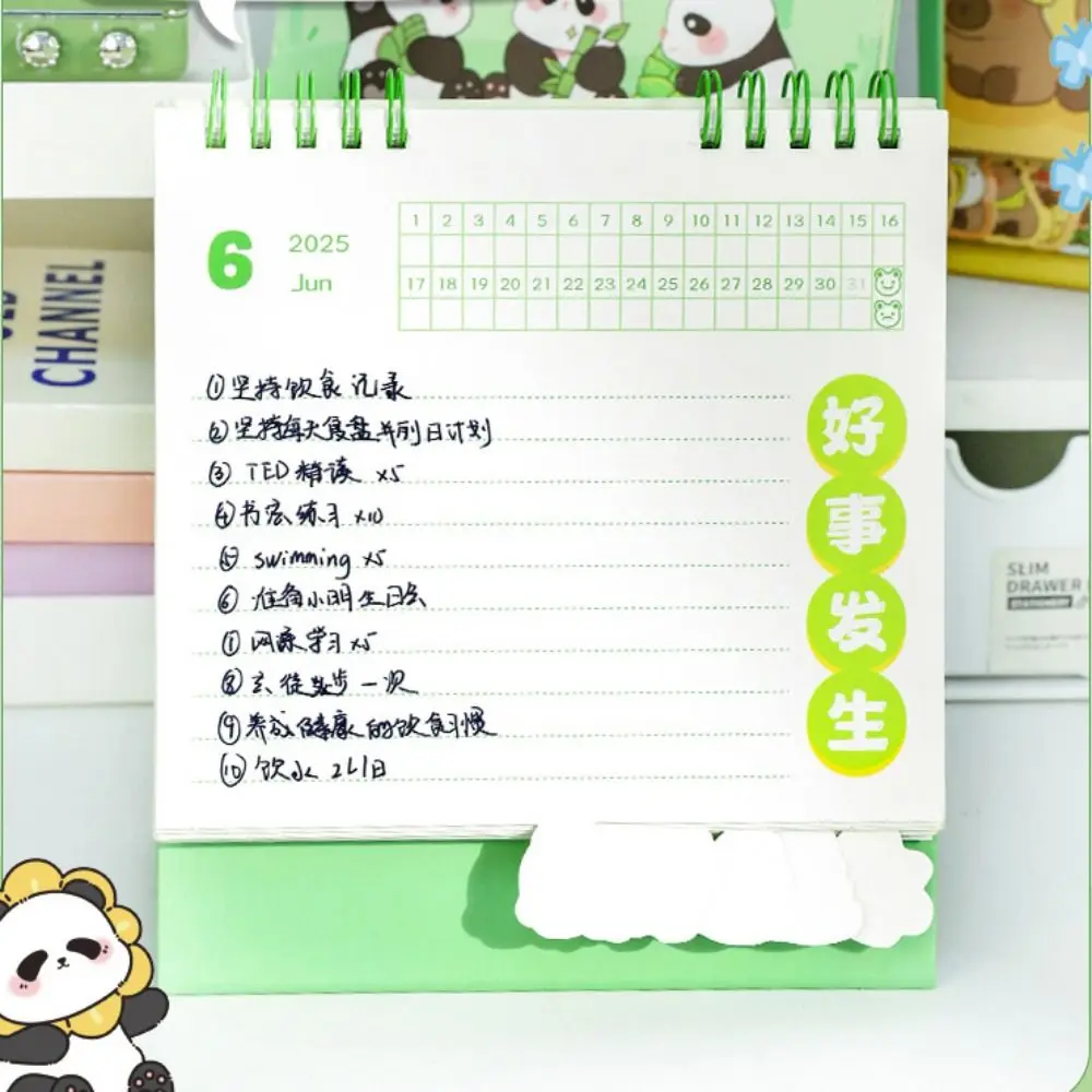 Kalendar panda animal calendário planejamento em pé flip capivara calendário de mesa agenda hora data 2025 calendário ornamentos