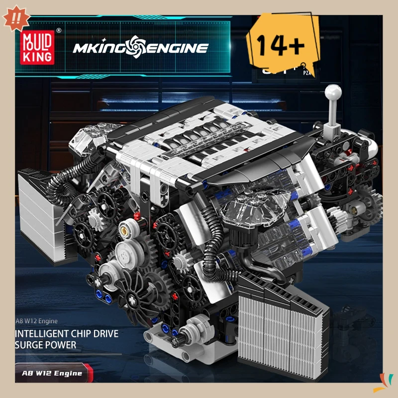 

Mould King 10230 Technical Engine Toys The Motorized A8 Car W12 Engine Building Block Assembly Car Engine Brick Set Kids Gift