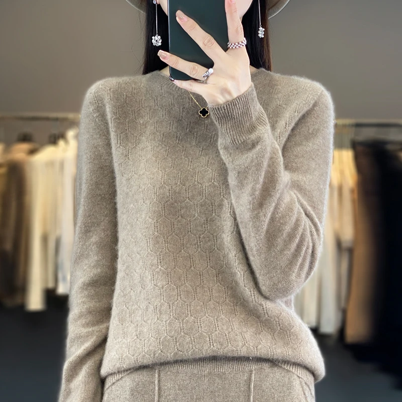 

Cashmere sweater Women's knitting sweater 100% pure merino wool 2023 winter fashion O neck top autumn warm pullover