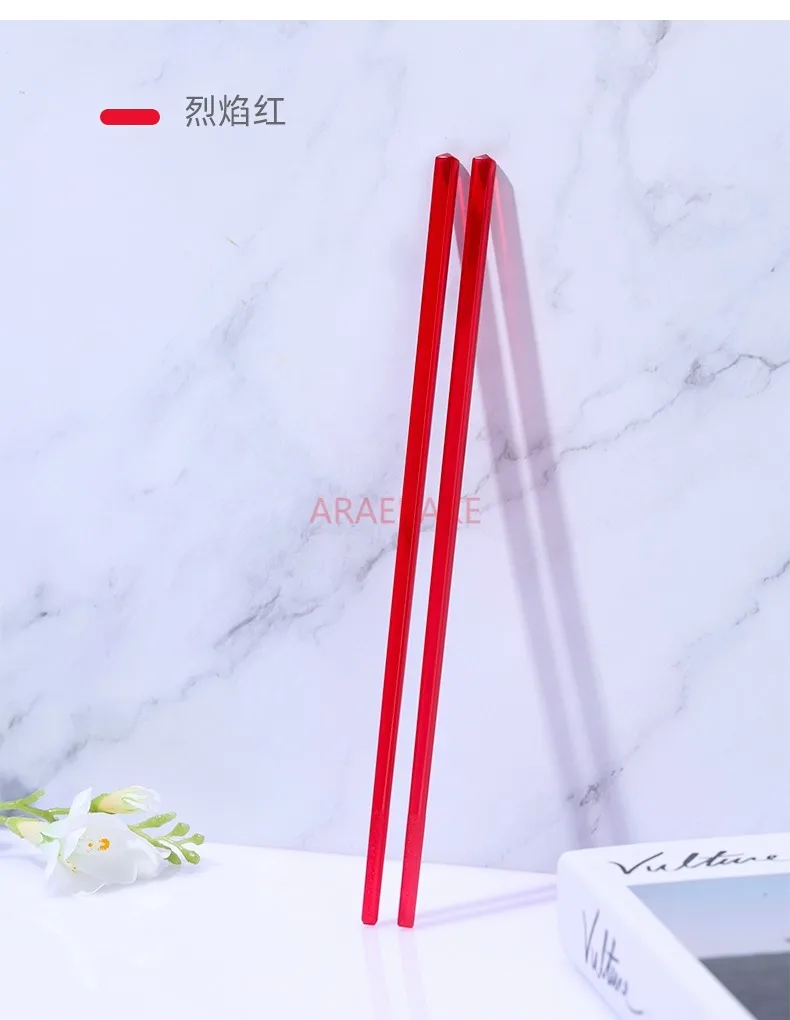 Transparent chopsticks are high-end, anti slip, and colorful chopsticks that look particularly beautiful for household use