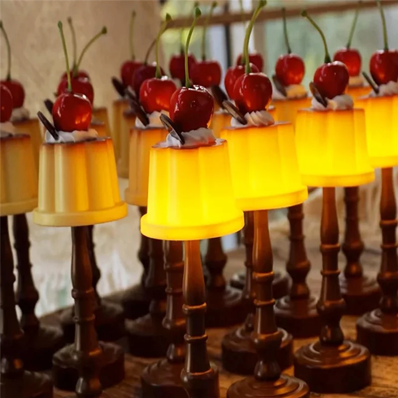 T98C-Pudding Night Light LED Table Lamp Desk Bedside Bedroom Bar Room Decoration Atmosphere Sleep Lamp Children's Gift