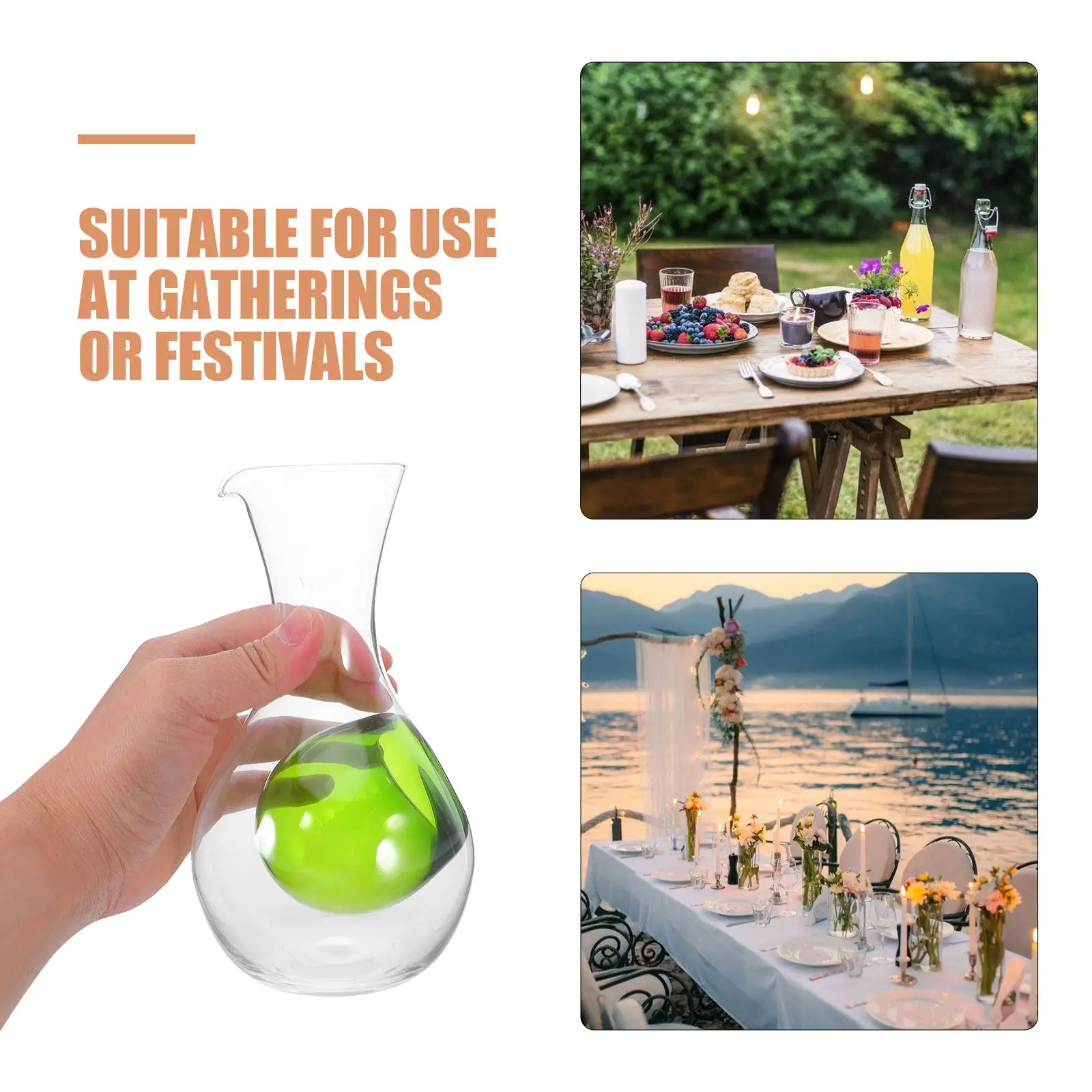 400Ml Glass Cold Sake Decanter Wine Carafe with Ice Cavity Fast Cooling Single Serve Wine Decanter for Dinner Parties view 5