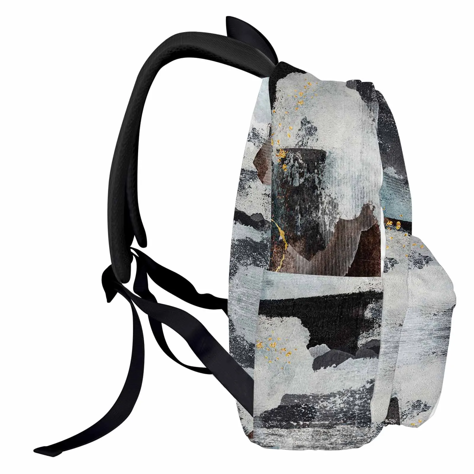 

Black Texture Aging Backpack Teenagers Student School Bags Laptop Custom Backpack for Men Women Travel Bag