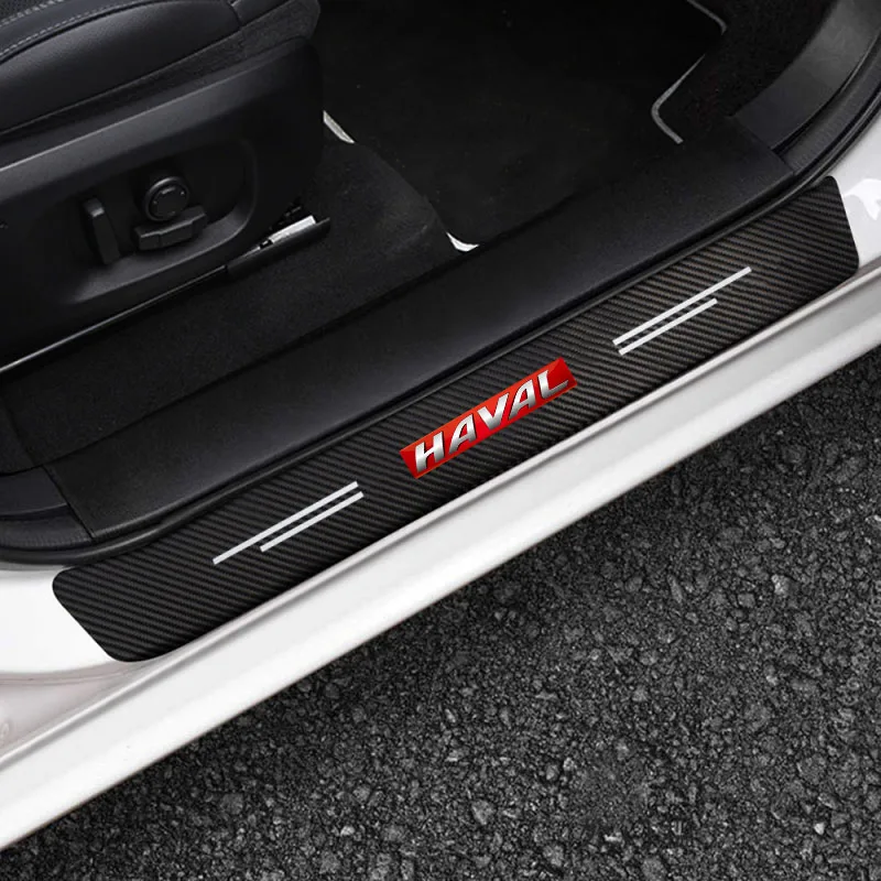 ألياف الكربون الملمس سيارة عتبة الشريط ملصقات ، اكسسوارات السيارات حامي ، يصلح ل HAVAL Jolion F7 ، H6 ، F7x ، H2 ، H3 ، H5 ، H8 ، H9