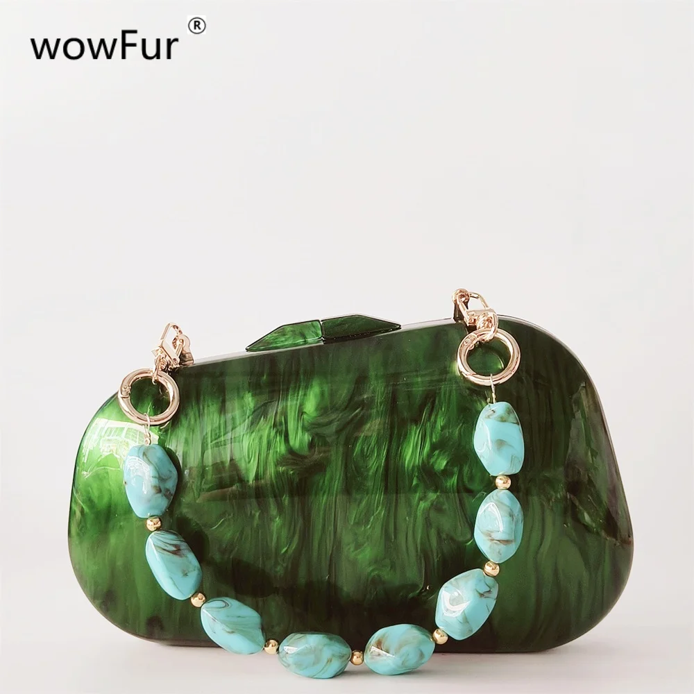 

Acrylic Pearl Green Beaded Handle Small Mini Luxury Handbags Women Bags Ladies Crossbody Purse Clutch Phone Wallet Shoulder Bags