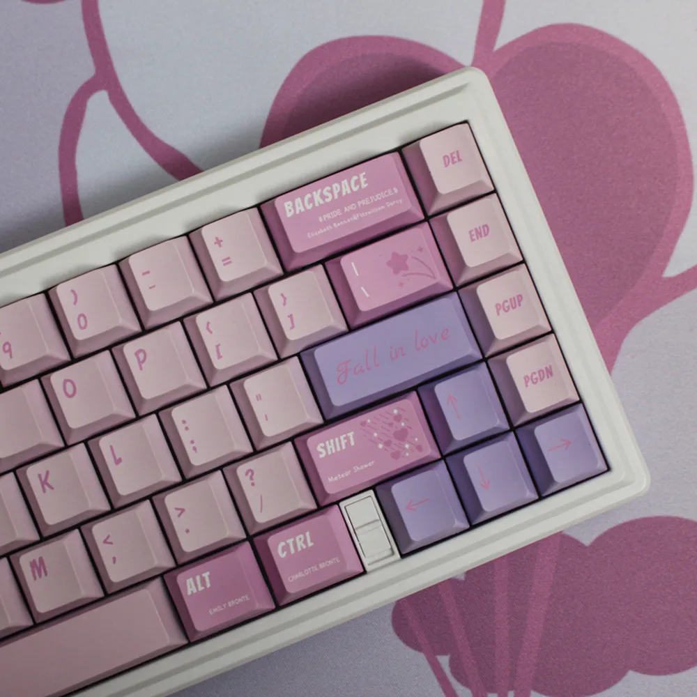 Imagem -06 - Romantic Crush Cherry Profile Keycap Sublimação Inglês Pbt Keycap Iso Enter para Teclado Gaming Mecânica