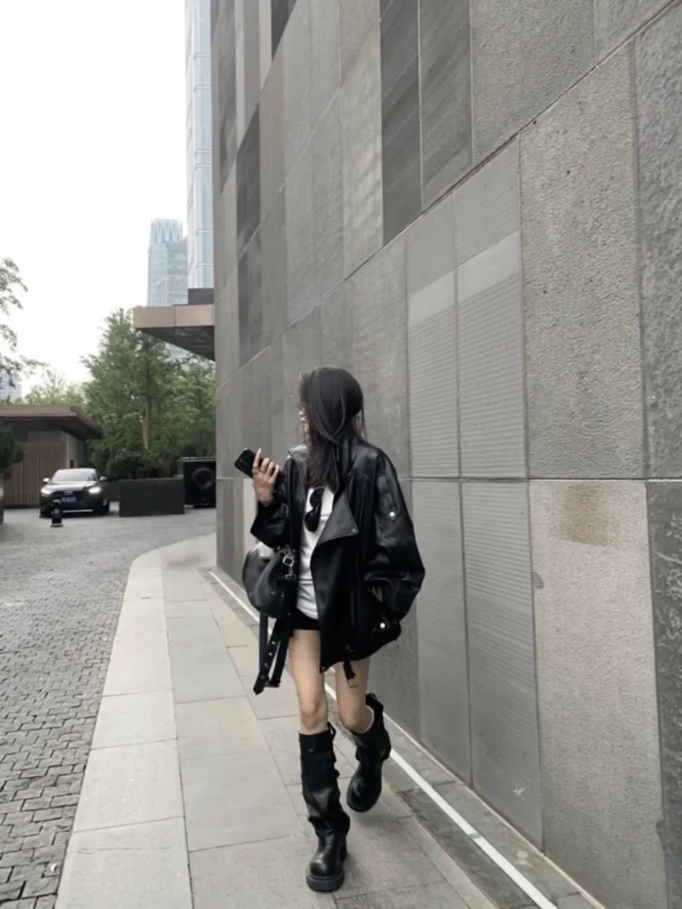 레트로 아메리칸 걸 스타일 블랙 PU 가죽 재킷 여성용 가을 트렌디 디자인 감각적인 쿨 버튼업 코트