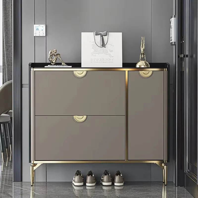 

Design Waterproof Gray Shoe Rack Large Modern Space Saving Salon Shoe Cabinet Living Room Storage Mueble Zapatero Furniture Home