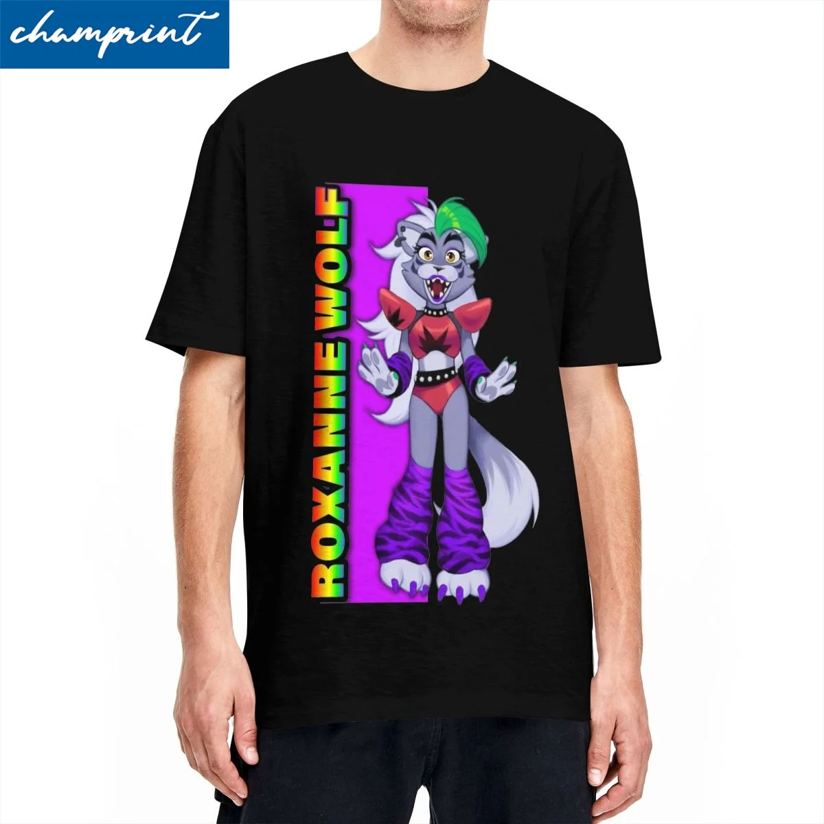 Men Women's Roxanne Wolf Pride FNAF T Shirt Pure Cotton Clothes Vintage Short Sleeve Round Neck Tee Shirt Plus Size T-Shirts