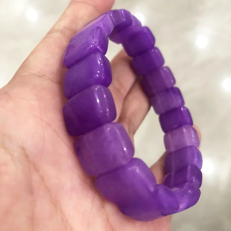 

Natural Violet Jadeite Jade Hand Row Quartzite Jewelry