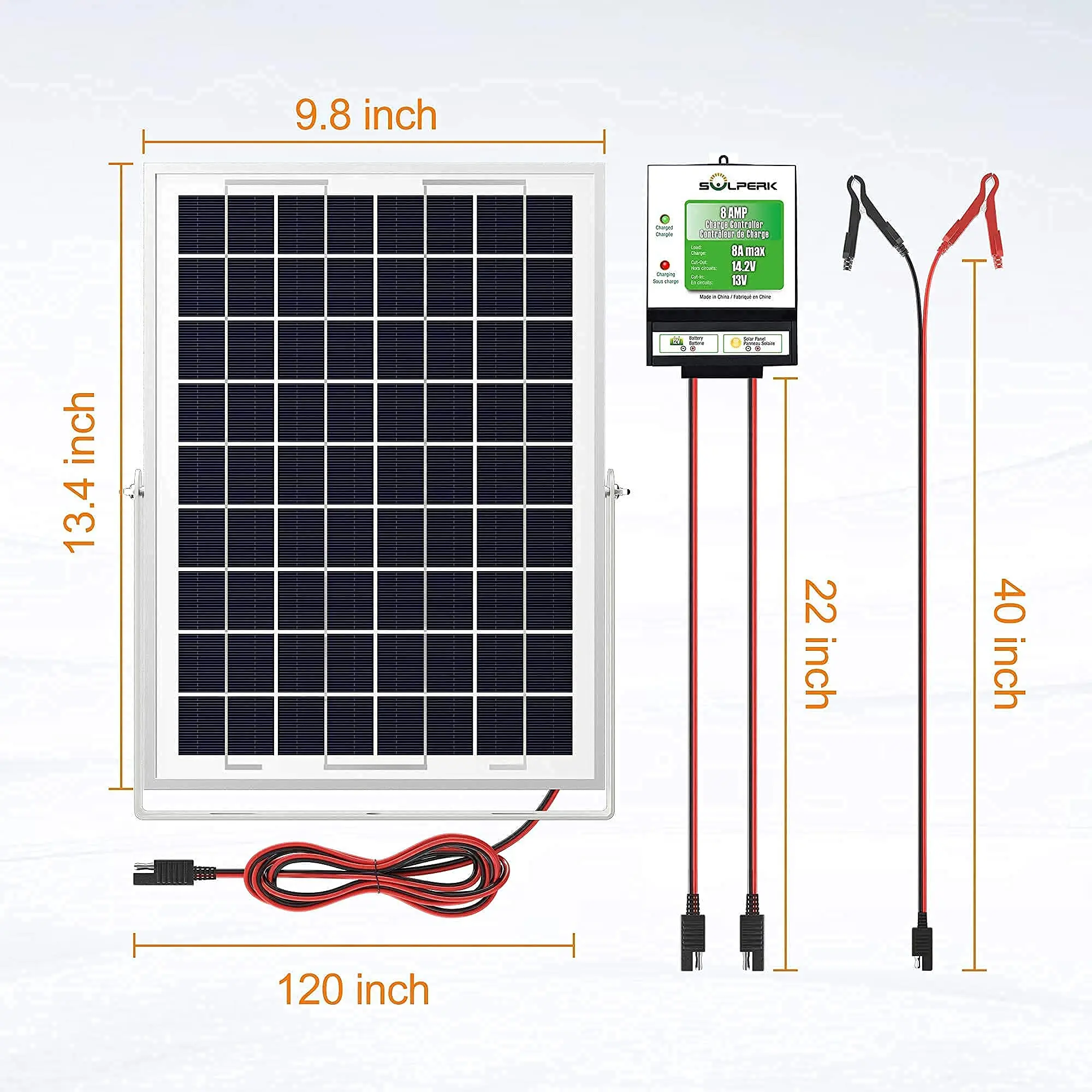 20W Solarpanel 12V Solarpanel Ladegerät Kit8A Controller Geeignet Motorrad Boot ATV Marine RV Anhänger Verschiedene 12V Batterien