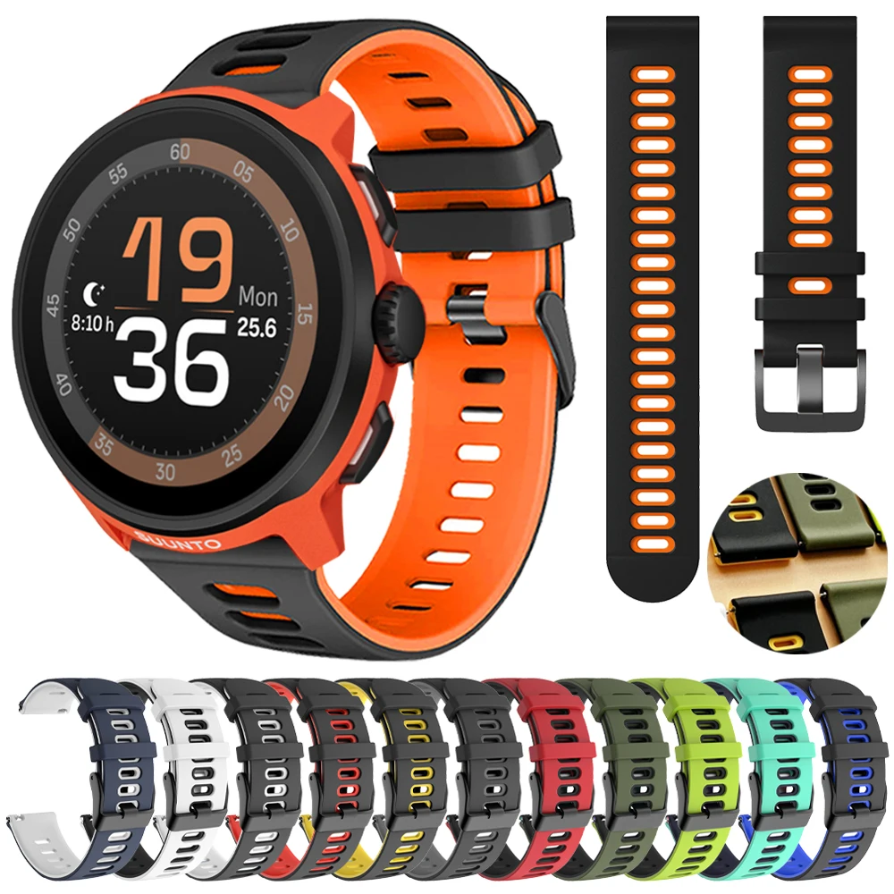 Correa de silicona de 22mm para SUUNTO 9 Peak DLC/PRO, repuesto de pulsera para hombres y mujeres para SUUNTO RACE S/RUN/VERTICAL/OCEAN, correas de reloj deportivo