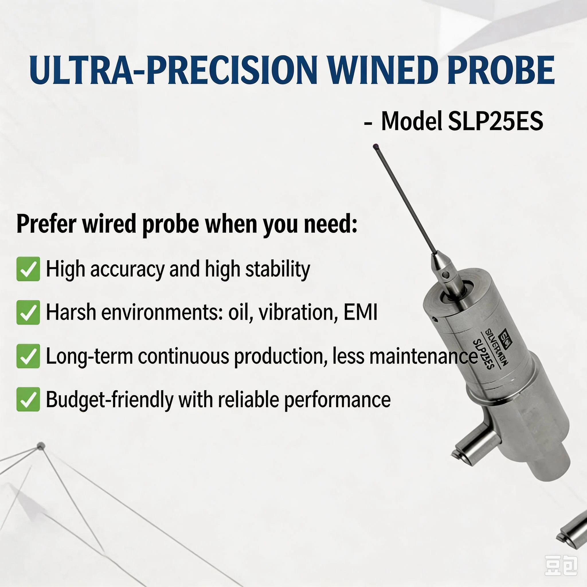 Automatic center finding edge probe engraving machine grinder wired probe CNC probe