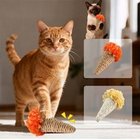 2pcs Cat Chew Toy Hemp Rope Sounding Bite-resistant Teeth Cleaning Kitten Toy Teasing Interactive Stick Cat Toy Supplies