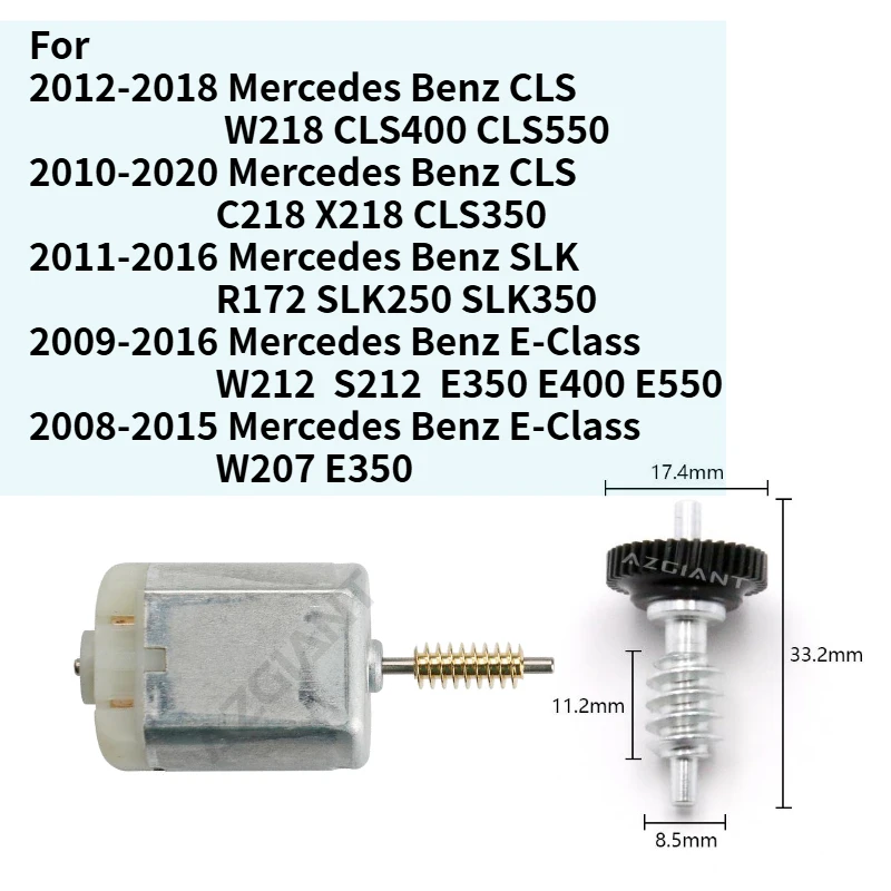 

For Mercedes Benz CLS SLK E-Class W218 C218 X218 R172 W212 W207 Car Side Rearview Mirror Folds DC Motor Gear Power Repair Kit