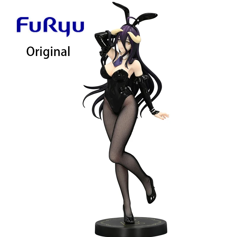 FuRyu BiCute Bunnies Overlord Albedo Bunny Girl Black ver. 30Cm Original Action Figure PVC Model Collectible Toys