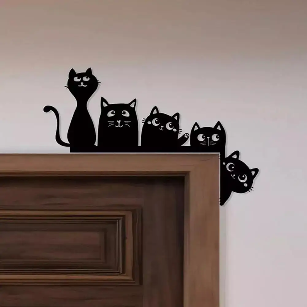 Metal Cat Door Corner Decoration Door Lintel Holiday Decoration Door Top Decoration Cat Halloween Door Top Witch