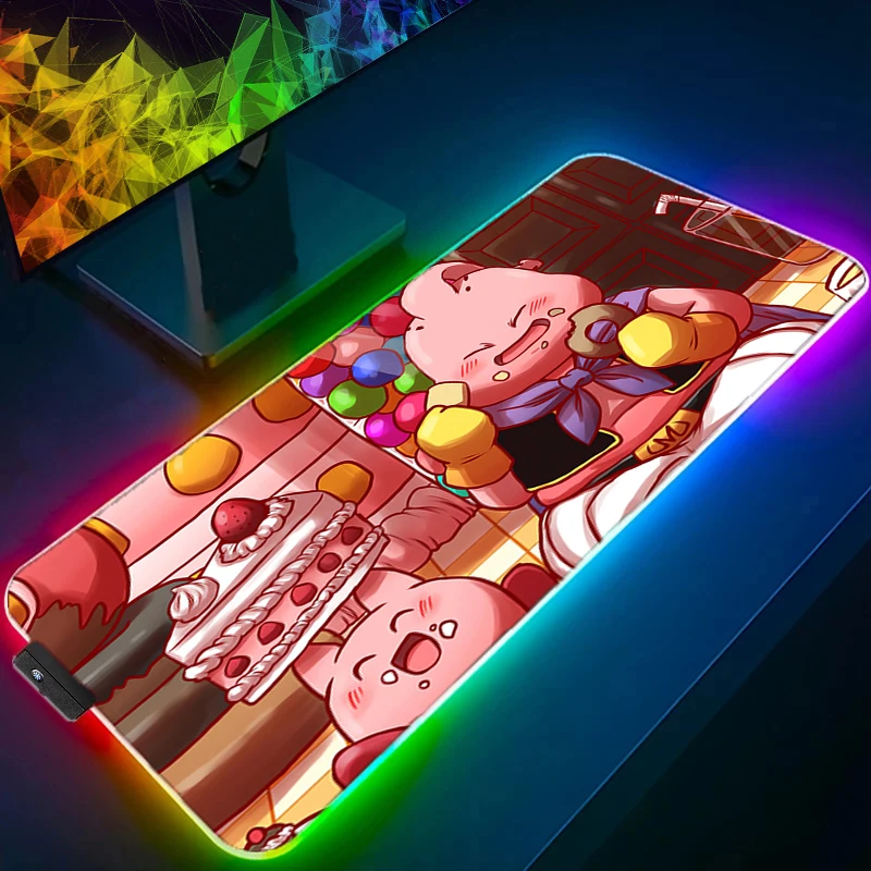 

RGB LED Gaming Mouse Pad Computer Desk Mat Table Keyboard Pad Laptop Rubber D-dragon B-ball Non-slip Back Mousepad Cushion