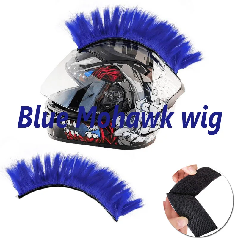 Creatieve Persoonlijkheid Motorfiets Elektrische Helm Decoratie Mohawk Pruik Haar Motorfiets Helm Accessoires Stickers Cosplay Styling