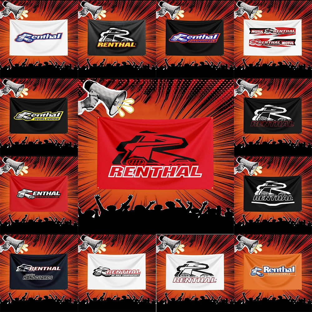 RENTHAL Auto Parts Flag 3x5 FT Polyester Banner For Garage Workshop Wall Decor Mechanic Gift