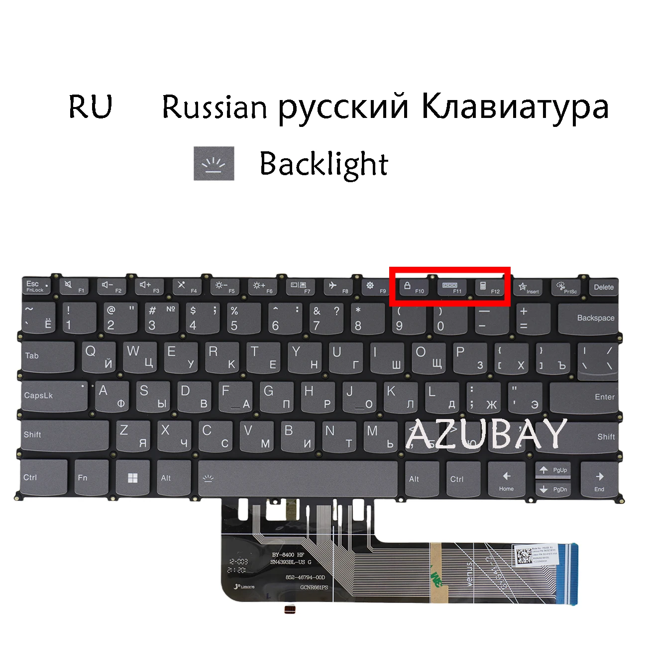 Russian Backlit Keyboard For Lenovo ideapad 5 Pro-14ACN6 5 Pro-14ITL6, 5-14ABA7 5-14IAL7 82SD 82SE, 5 Pro-14ARH7 5 Pro-14IAP7