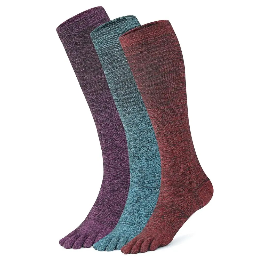 

Knee High Compression Socks Cool-max Toe Socks Moisture Wicking Graduated Support for Running,Travel,Flight