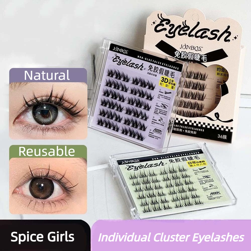 

Self-adhesive L Curl False Eyelashes Eyelashes Extensions DIY Individual Cluster Eyelashes Large Capacity Reusable