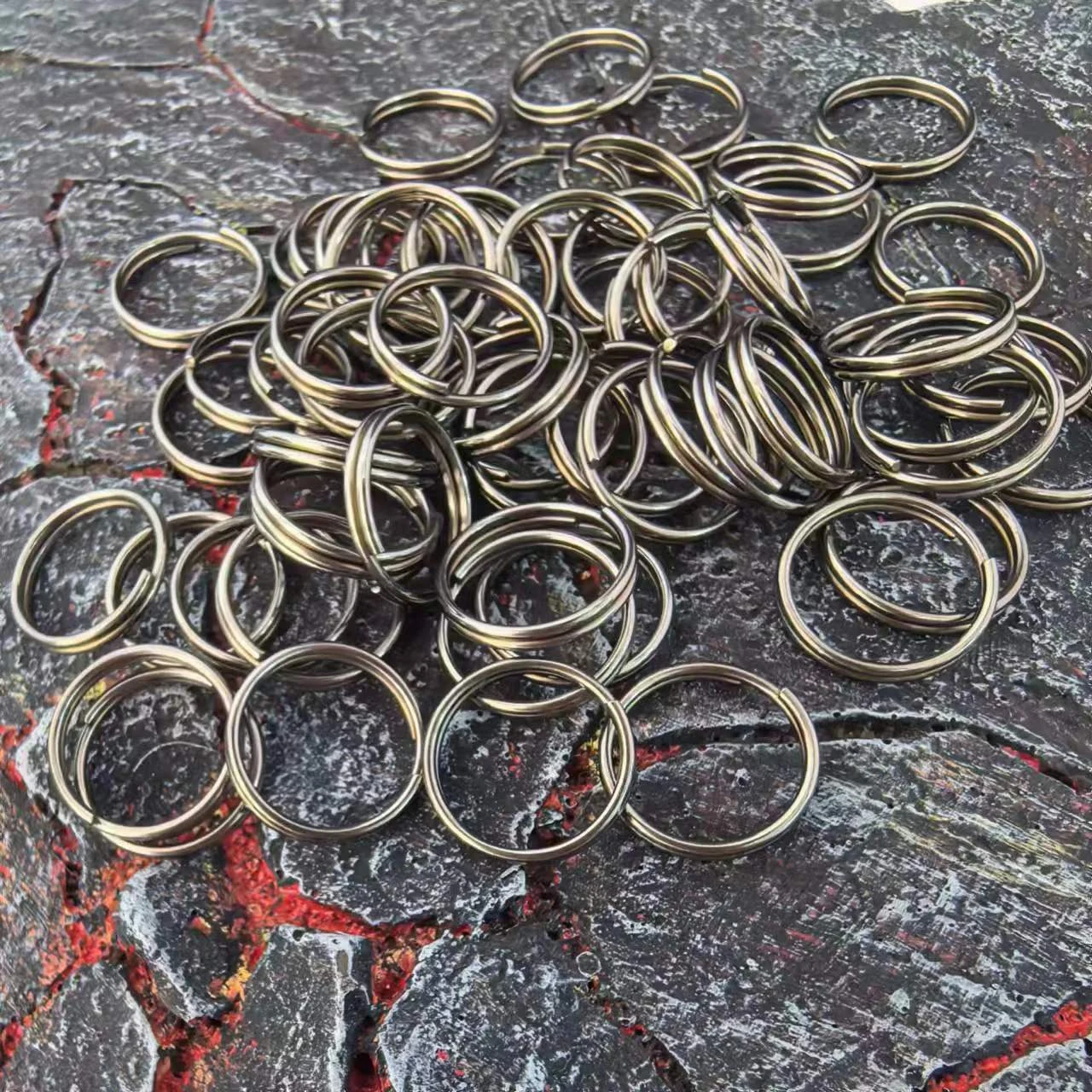 Split Jump Open Rings 12 Pcs in a Pack Pure Titanium Double Loop Rings- Super Light Never Rust 10/ 12/14 MM Jewelry Finding