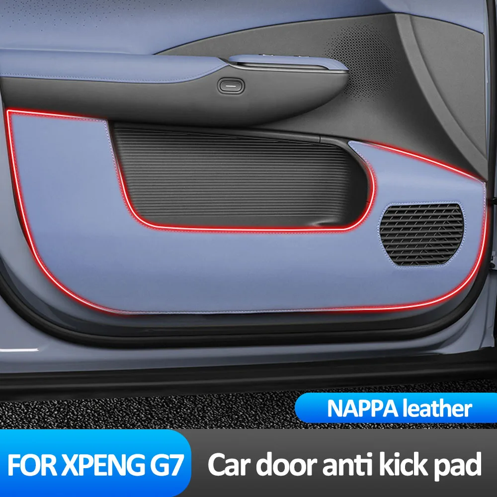 

4 Pcs Car Door Anti Kick Pad For Xpeng G7 2025 2026 Interior Modification Accessories Original Color Leather Protective Sticker