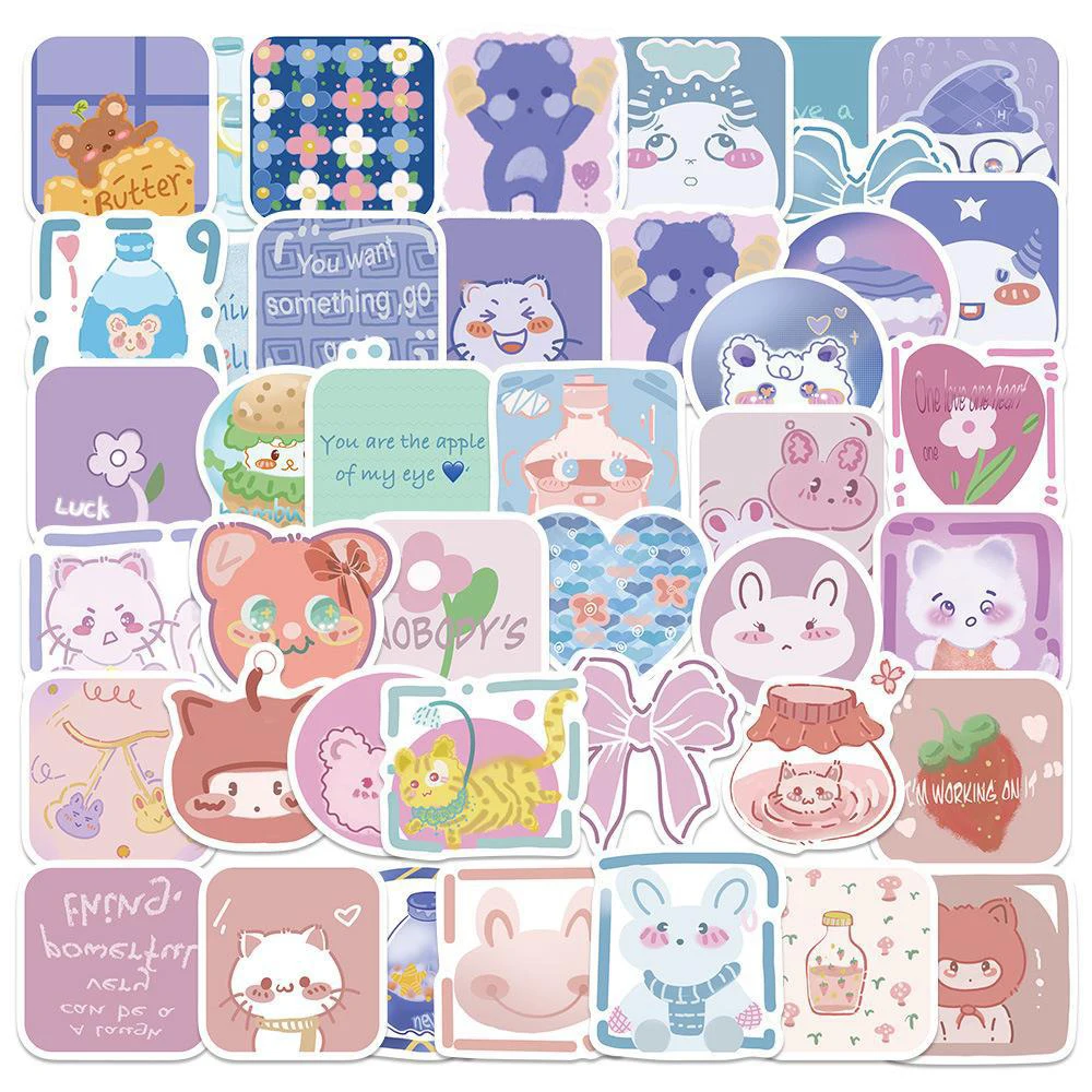 10/30/50 個かわいいイン漫画ステッカー美的 DIY スクラップブッキング学校文具用品子供のためのかわいい装飾デカール