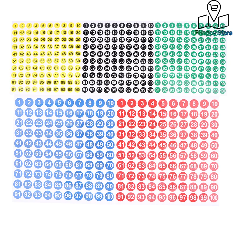 5 Sheets Number Stickers 1-100 Label Number Sticker For Diy Craft Nail Polish Glue Bottle Scrapbooking Diary Stationery