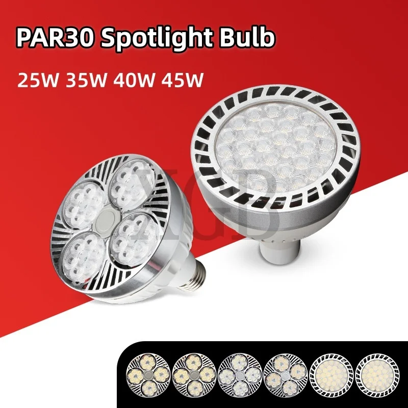 Lámpara LED E27 Par30 220V 240V, Luz de Riel 25W 35W 40W 45W, Foco 3000K 4000K 6000K, Lámpara para Iluminación del Hogar
