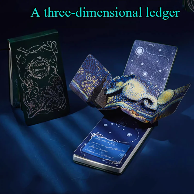 

60 Sheets 120-page Three-dimensional Manual Ledger Student Stationery Outdoor Writing Painting Records Giving Gifts Own Notebook