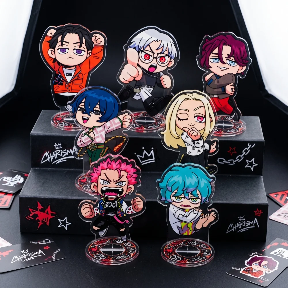 Anime CHARISMA 10cm Acrylic Stand Amane Motomiya Hoshifuru Hazama Motika Salamander Emu Double Sided Chibi Fan Gift Keychain